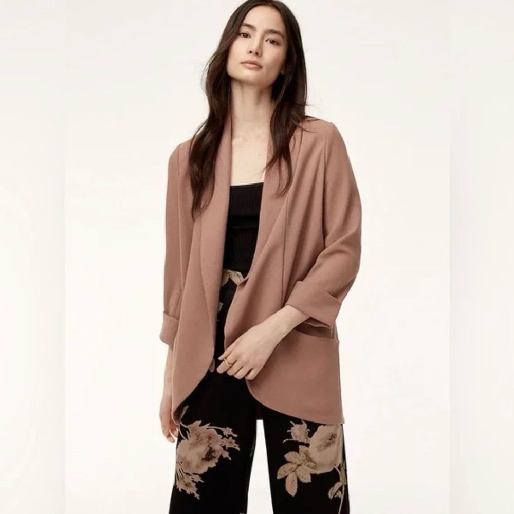 Wilfred Crepe Chevalier Oversized Blazer Pink Brown Colour Size 2 (Fits up to M)